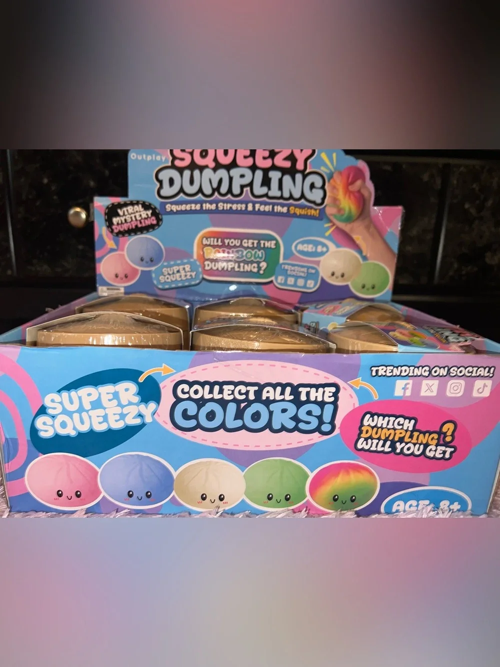 Sealed New Viral Squeezy Dumplings Mystery Rainbow Stress Toy